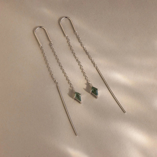 Agate Threader Earrings