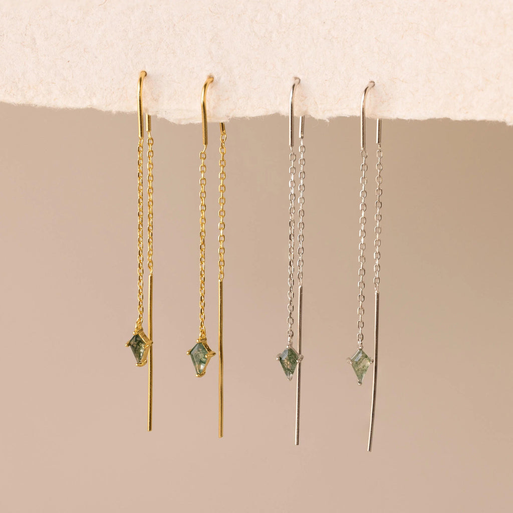 Agate Threader Earrings