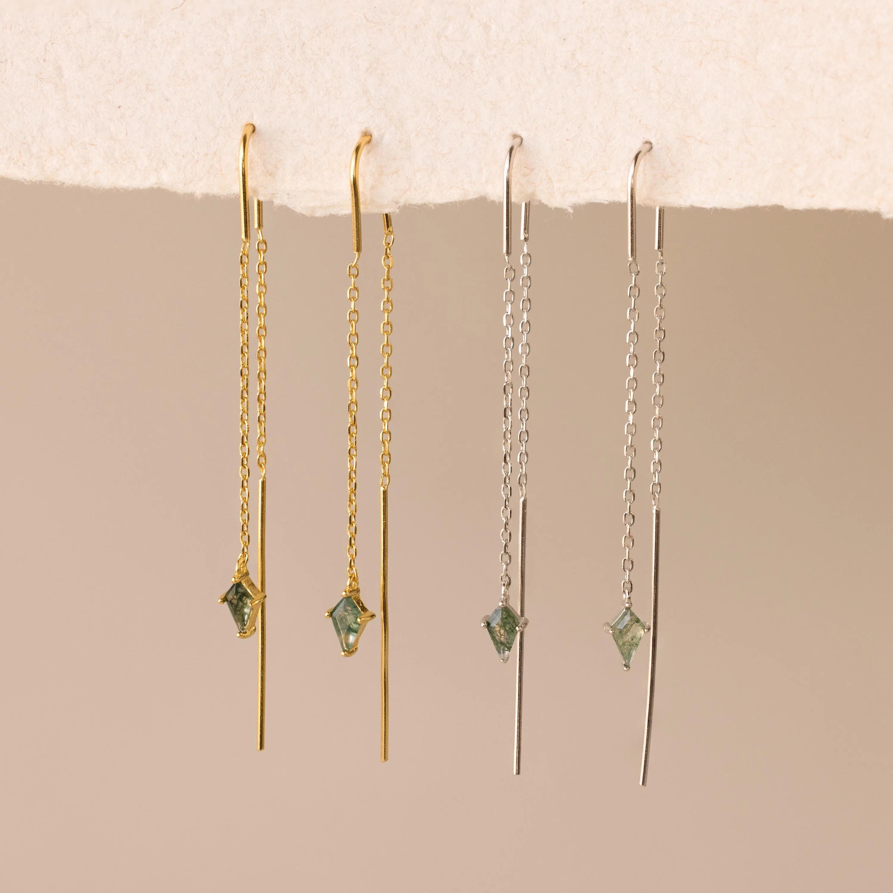 Agate Threader Earrings