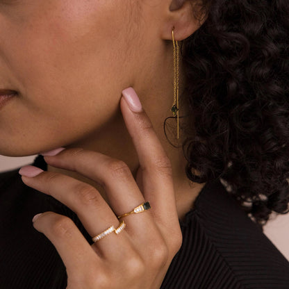 Agate Threader Earrings
