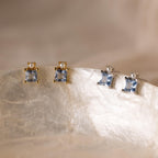 Aquamarine Pearl Studs