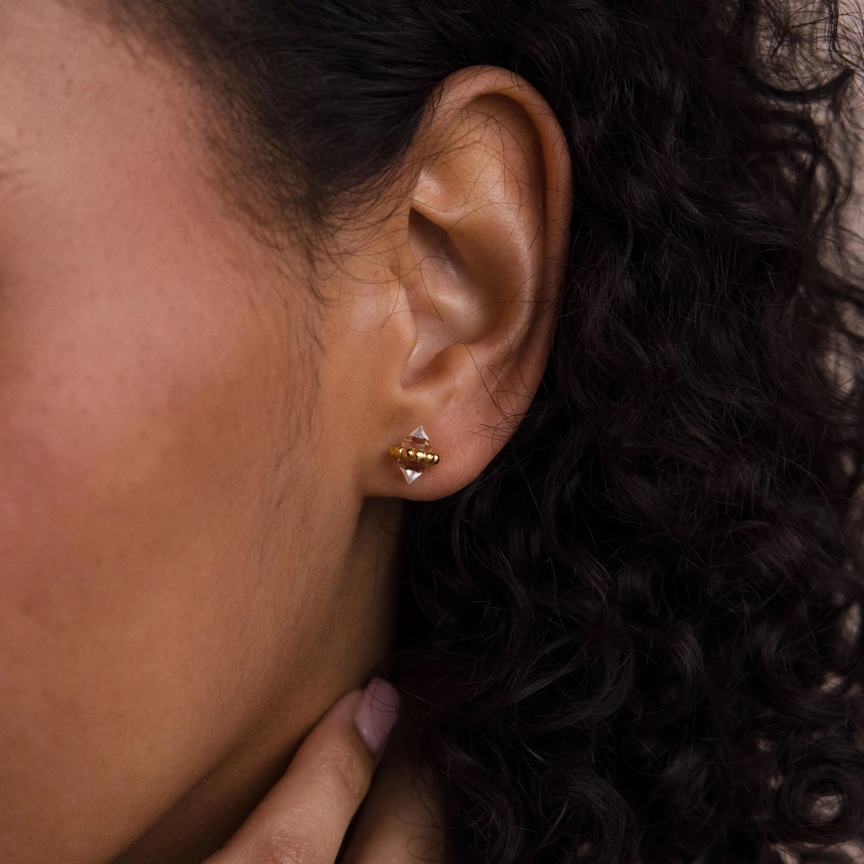 Beaded Herkimer Studs