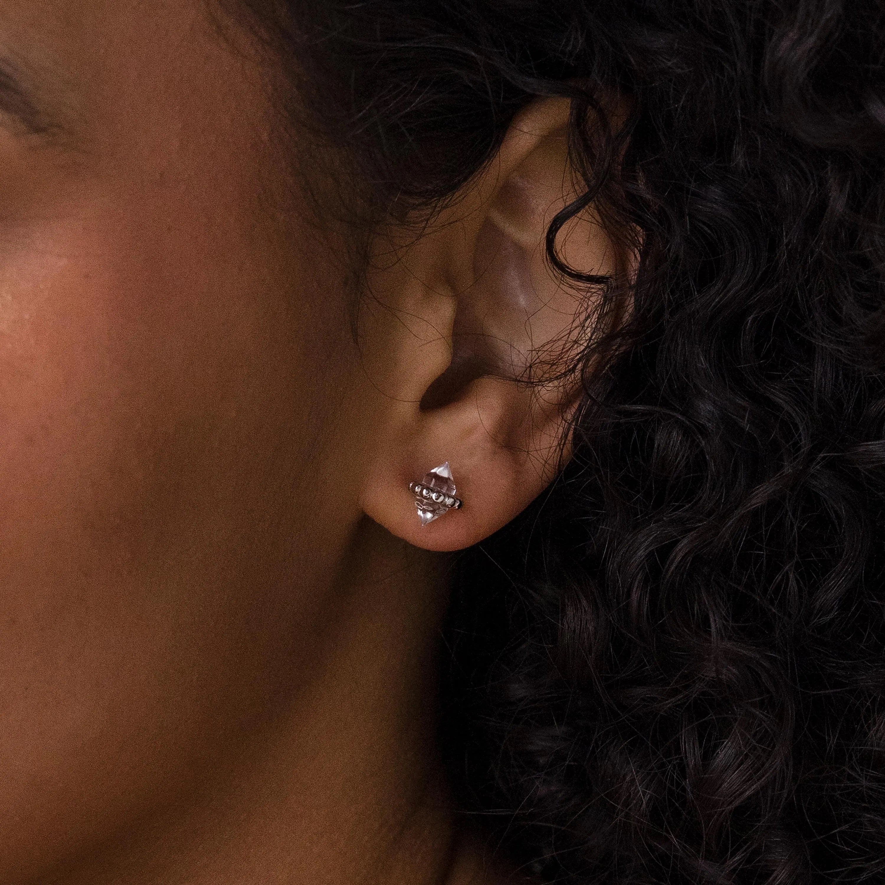 Beaded Herkimer Studs