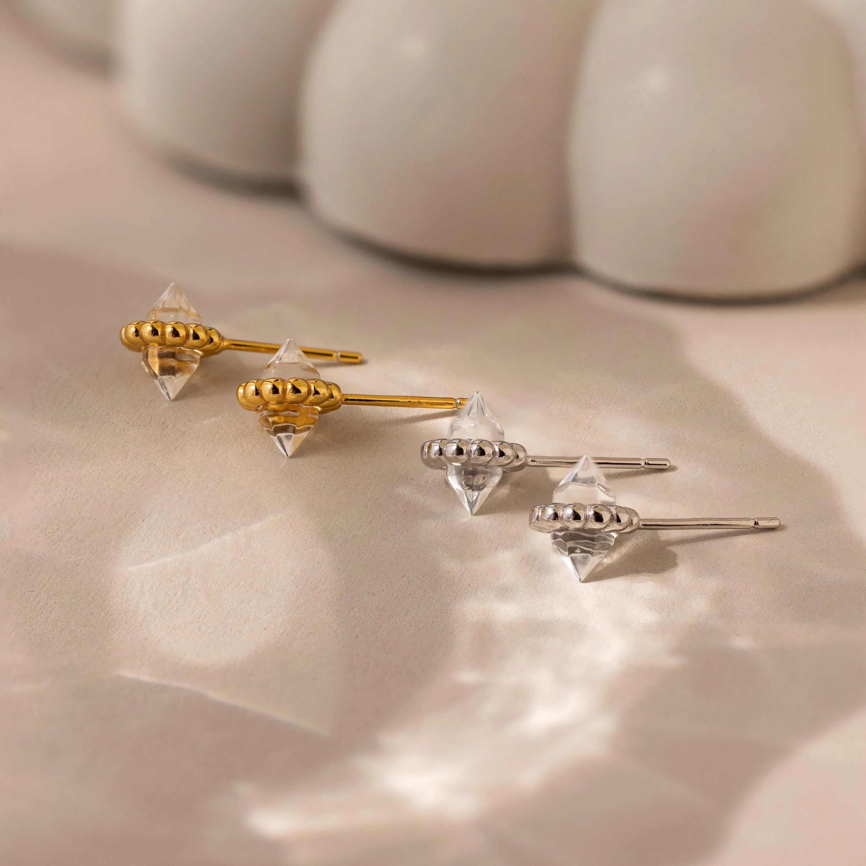 Beaded Herkimer Studs