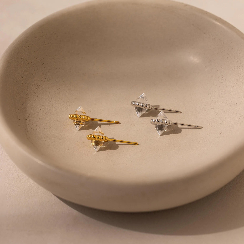 Beaded Herkimer Studs