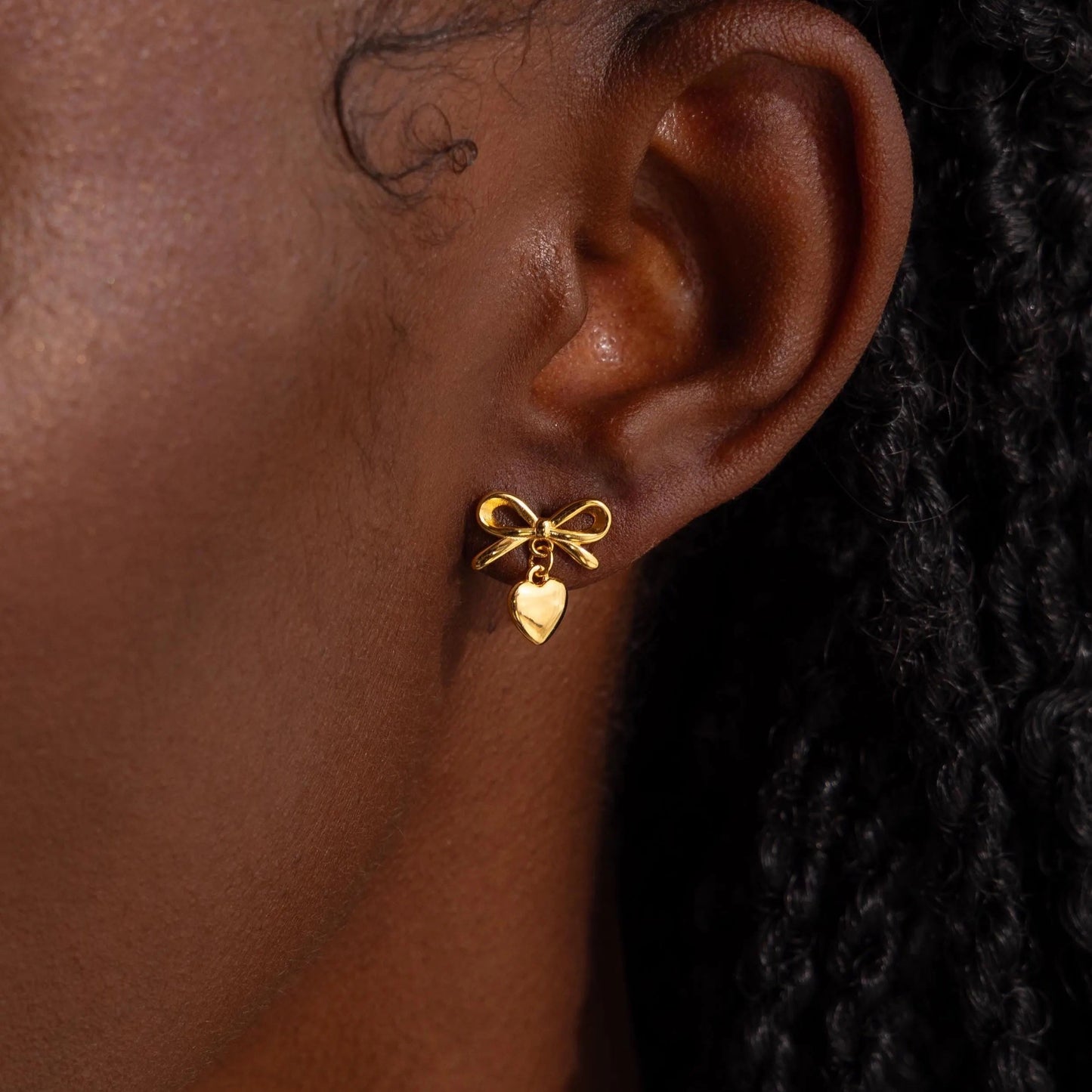 Bow Heart Studs