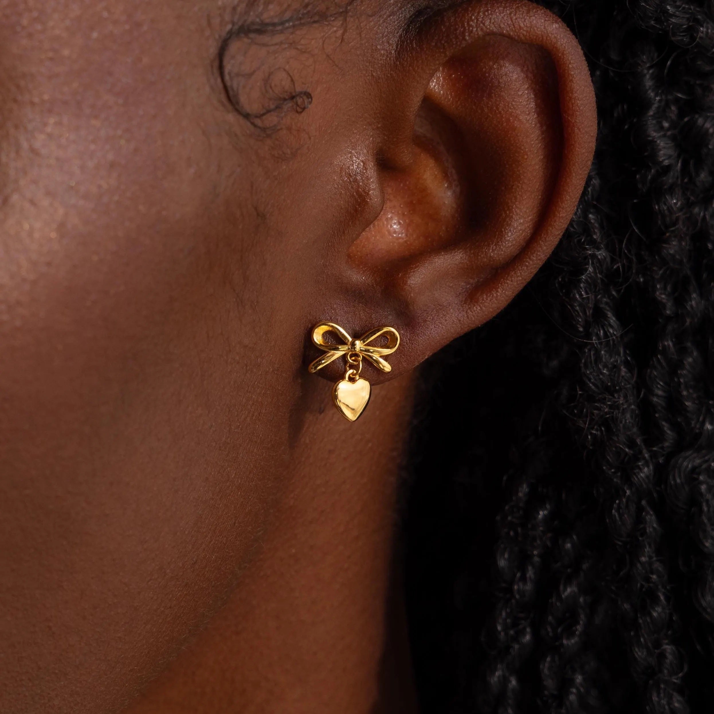 Bow Heart Studs