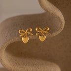 Bow Heart Studs