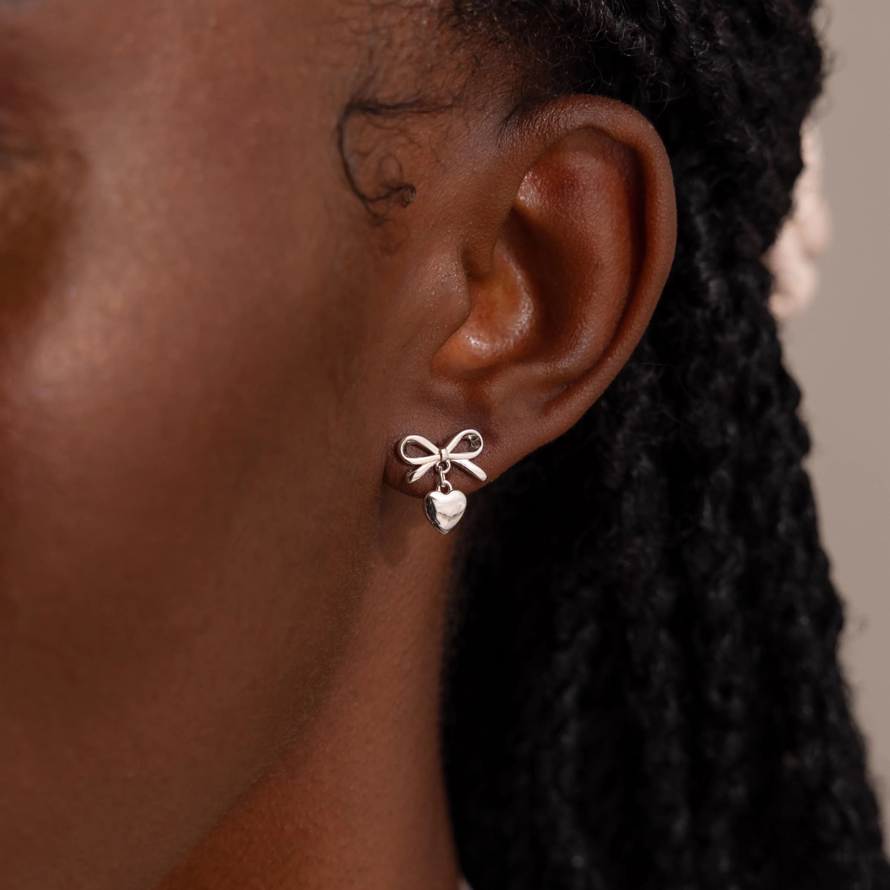 Bow Heart Studs