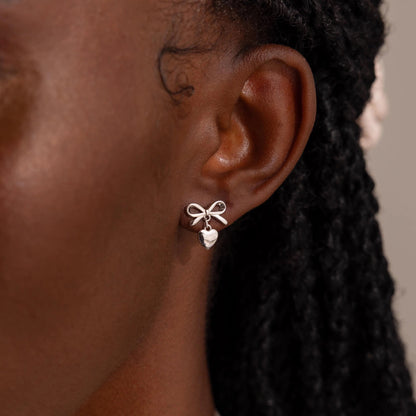 Bow Heart Studs