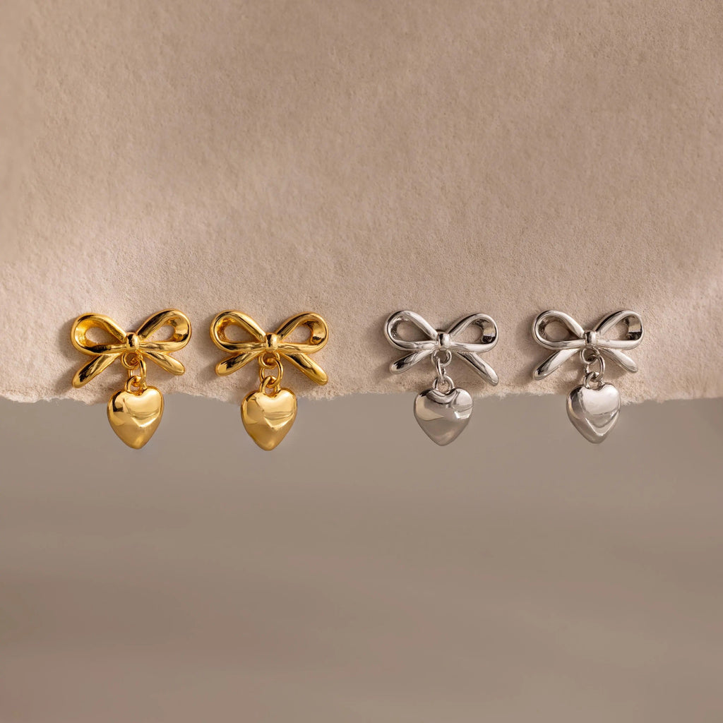 Bow Heart Studs