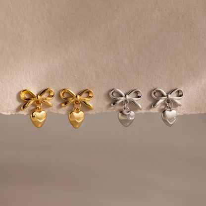 Bow Heart Studs