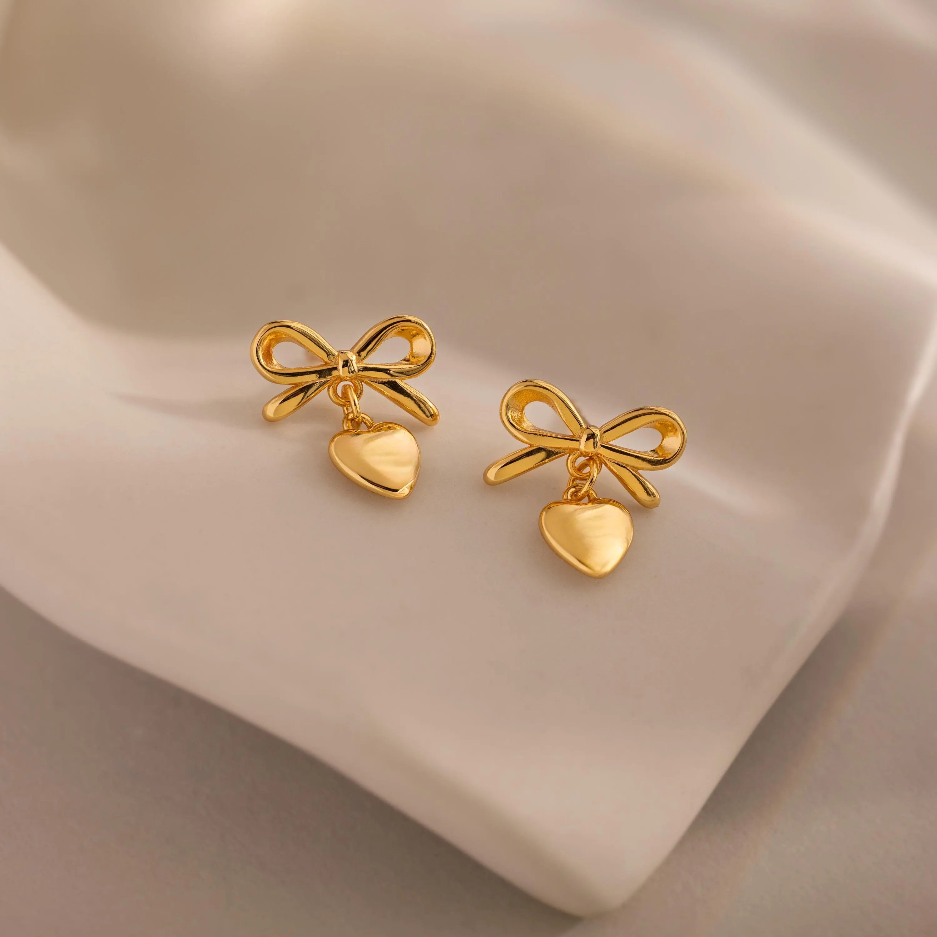 Bow Heart Studs