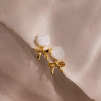 Rose Ribbon Studs