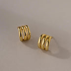 Triple Loop Huggie Earrings
