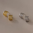 Triple Loop Huggie Earrings