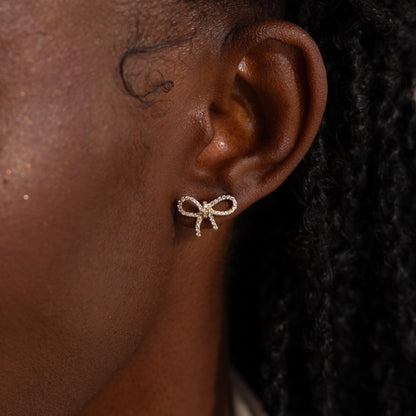 Pave Bow Studs