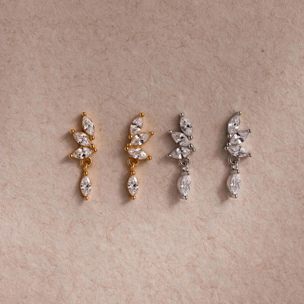 Diamond Marquise Drop Studs
