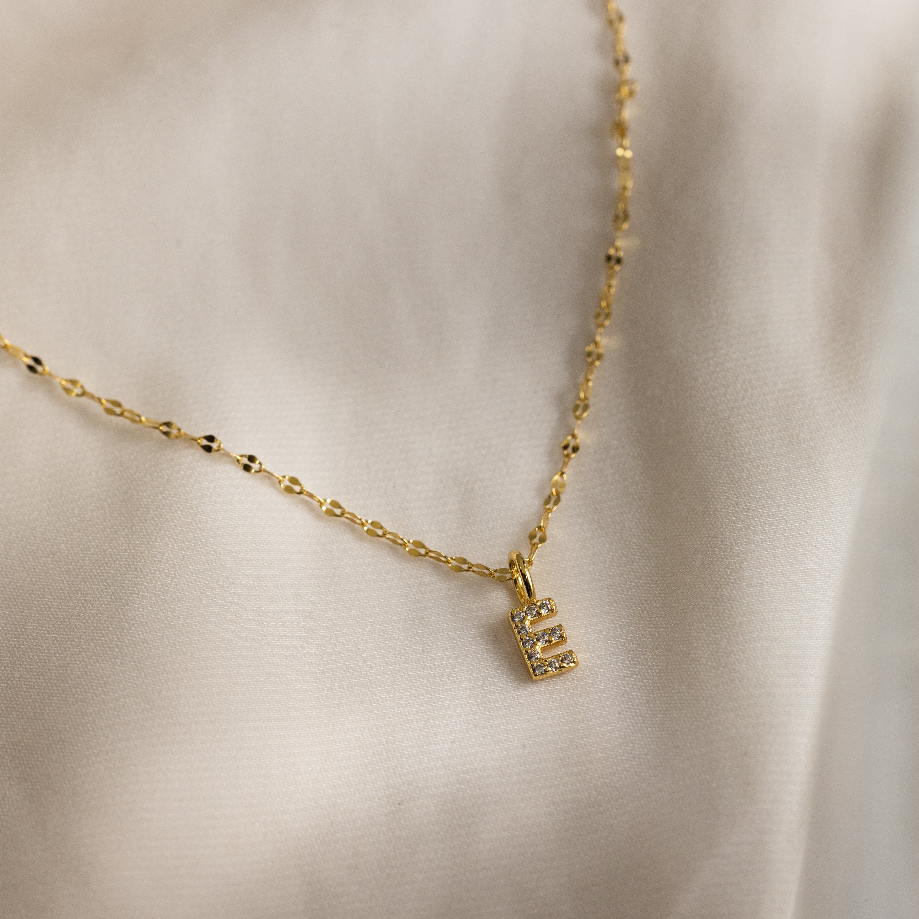 Dainty Pave Letter Necklace