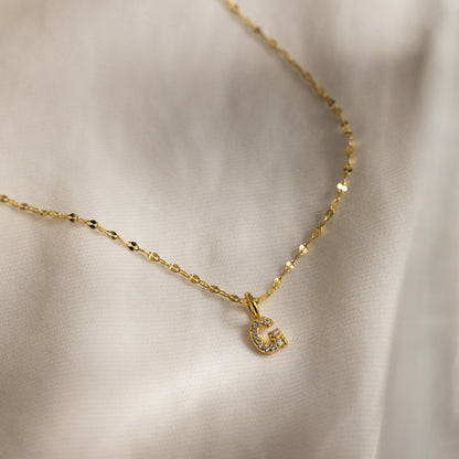 Dainty Pave Letter Necklace