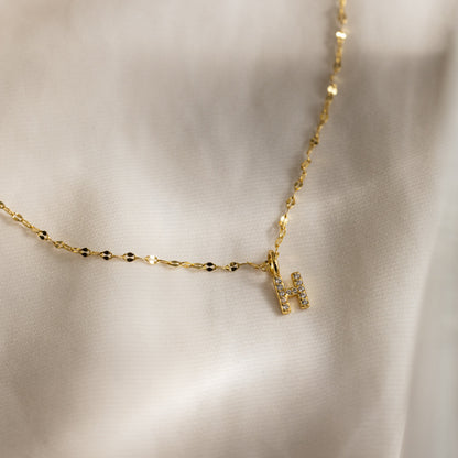 Dainty Pave Letter Necklace