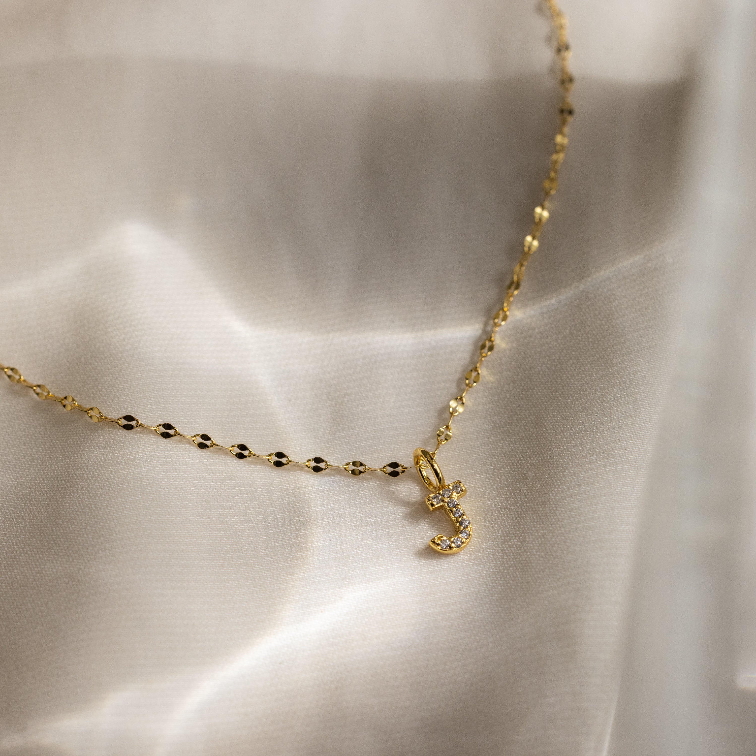 Dainty Pave Letter Necklace