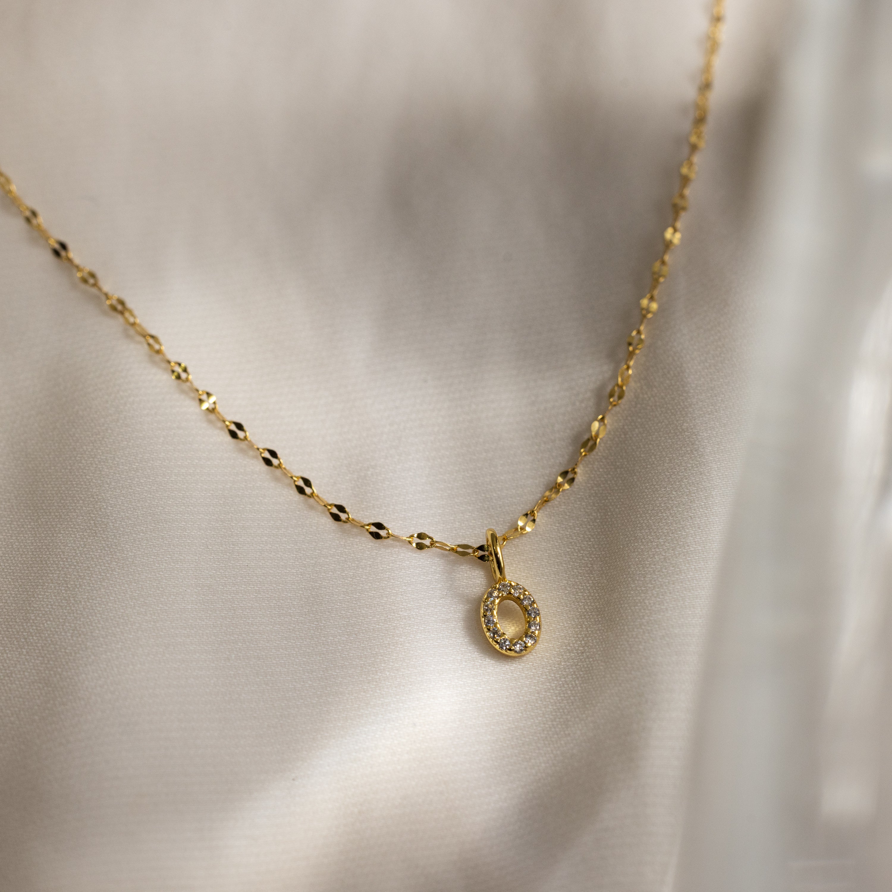 Dainty Pave Letter Necklace