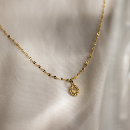 Dainty Pave Letter Necklace