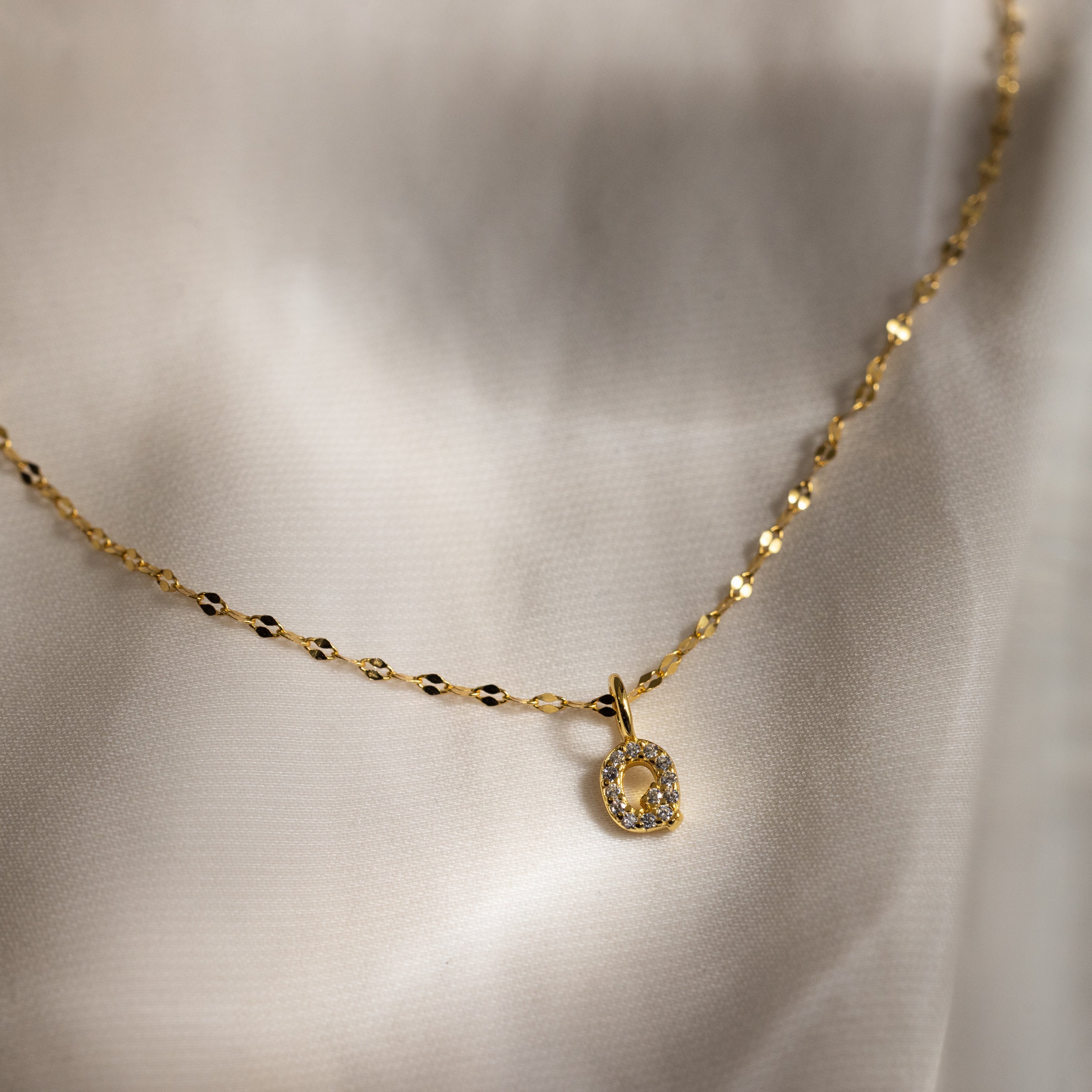 Dainty Pave Letter Necklace