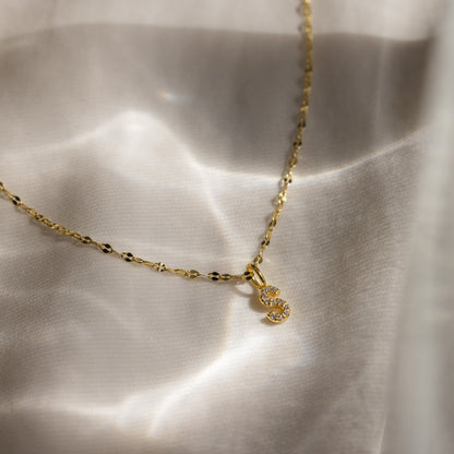 Dainty Pave Letter Necklace