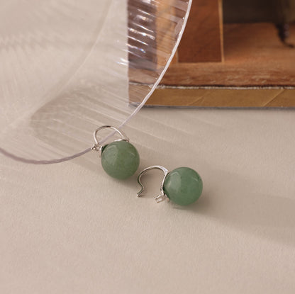 Jade Dome Drop Earrings