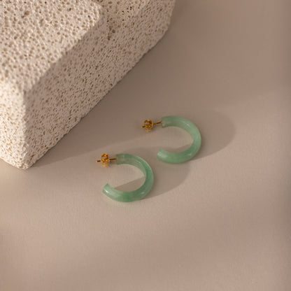 Jade Hoop Earrings
