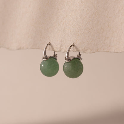 Jade Dome Drop Earrings