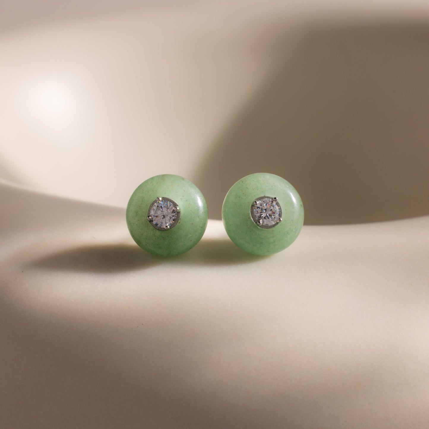 Jade Diamond Studs