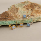 Blue Opal Prism Flatback Studs