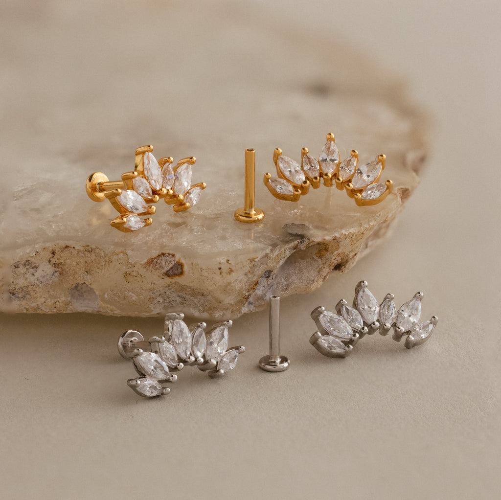 Marquise Diamond Flatback Climbers