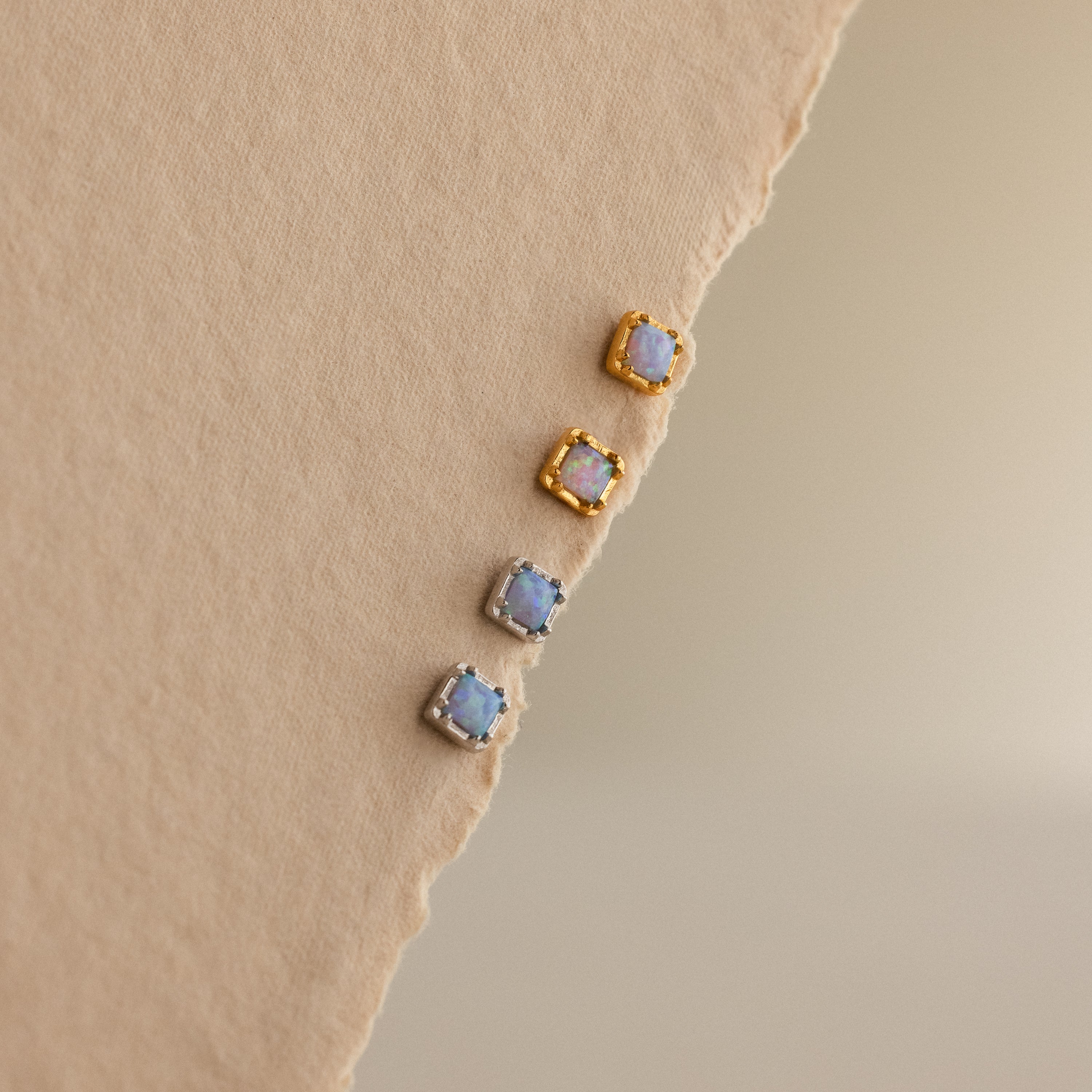 Blue Opal Prism Flatback Studs