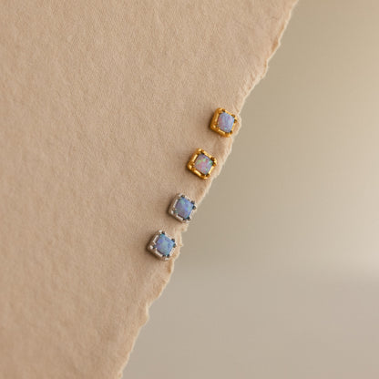 Blue Opal Prism Flatback Studs