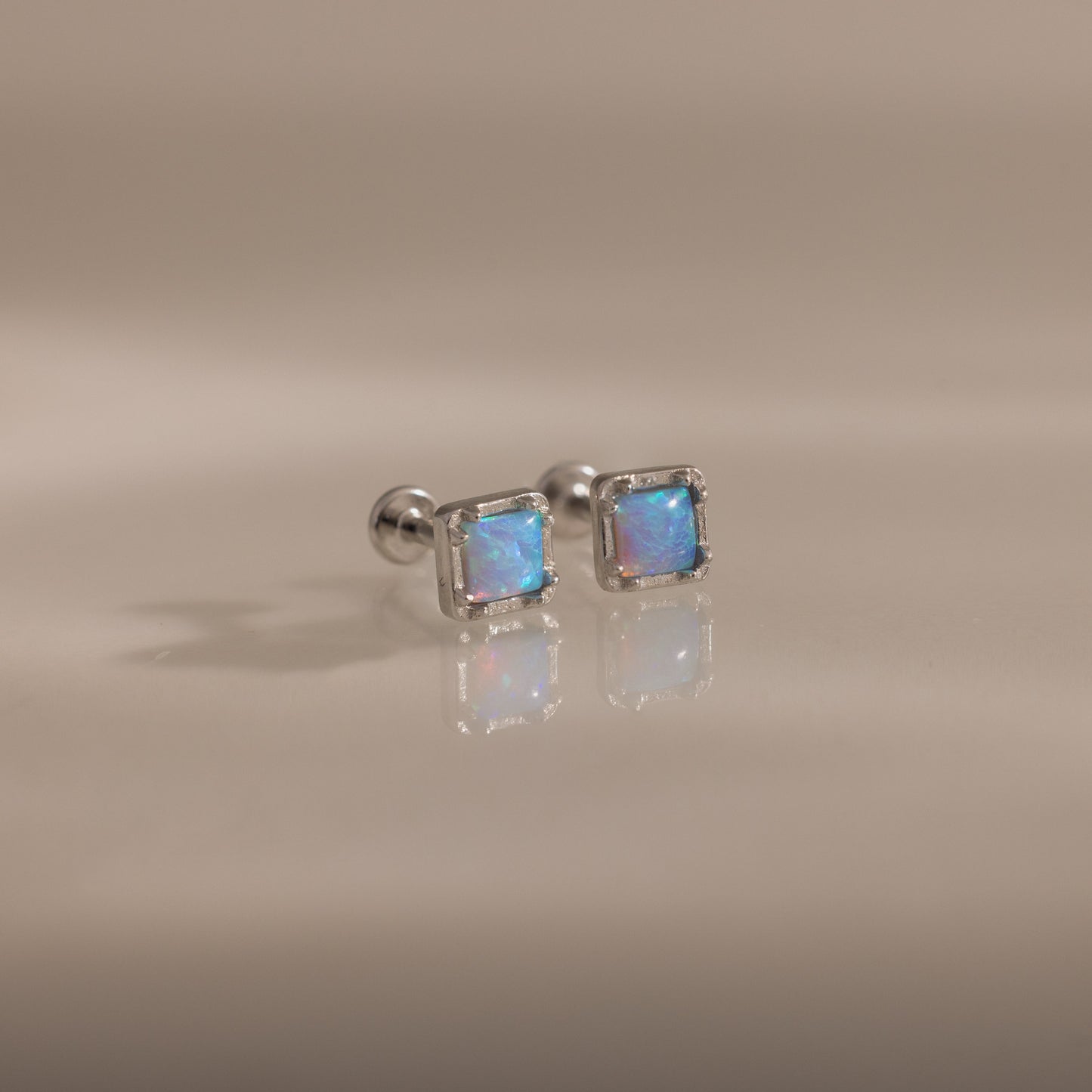 Blue Opal Prism Flatback Studs