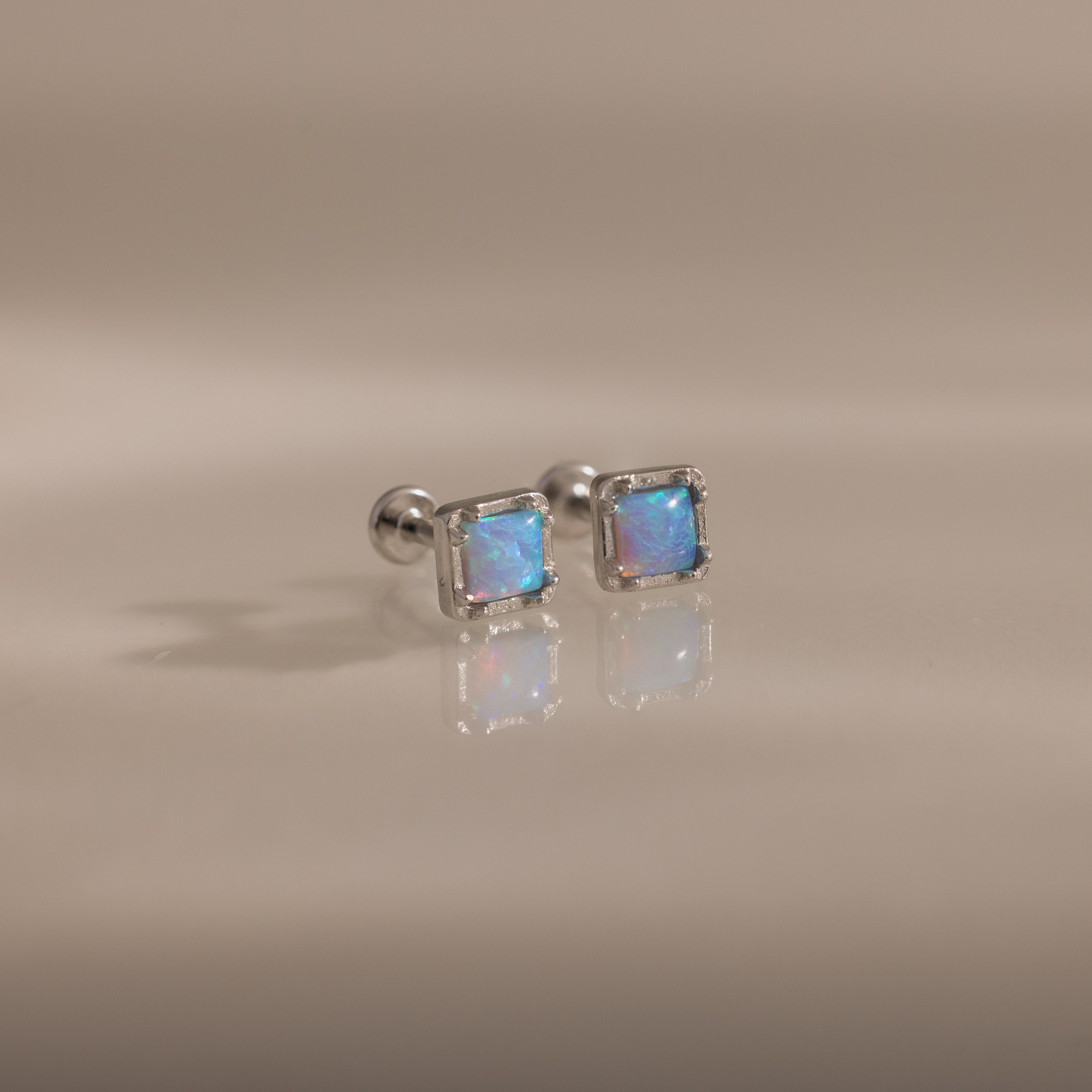 Blue Opal Prism Flatback Studs