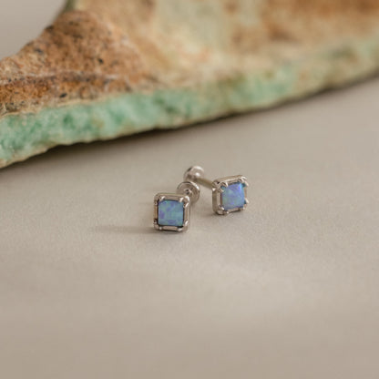 Blue Opal Prism Flatback Studs