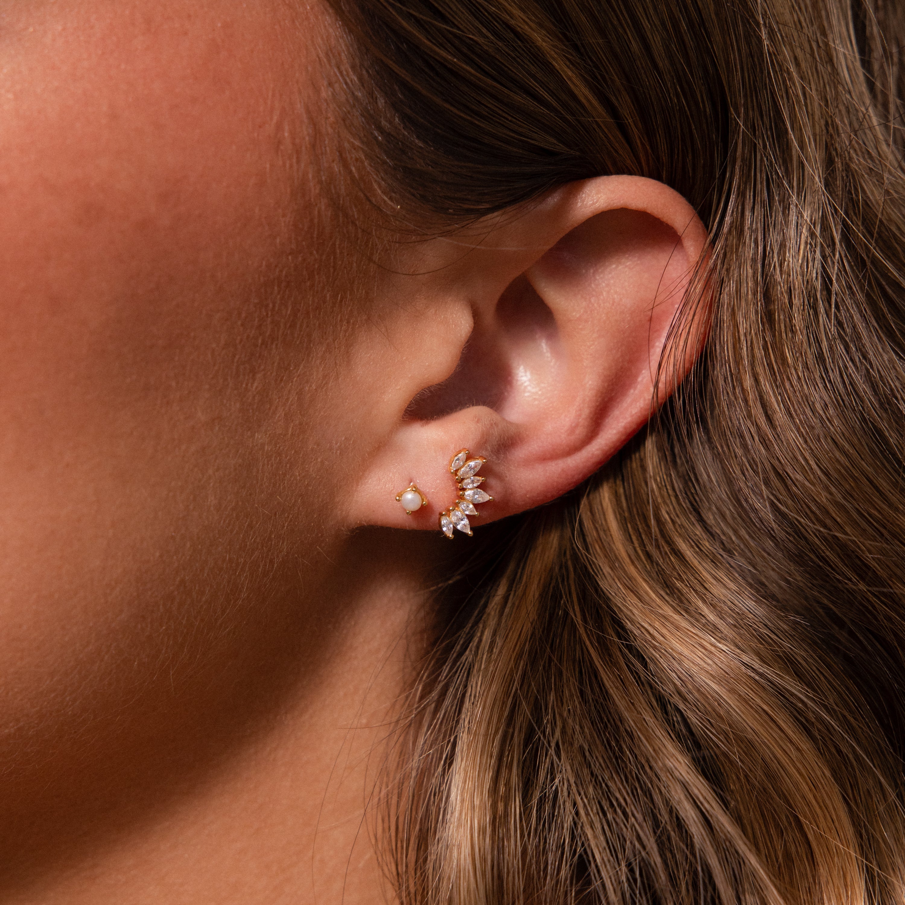 Marquise Diamond Flatback Climbers