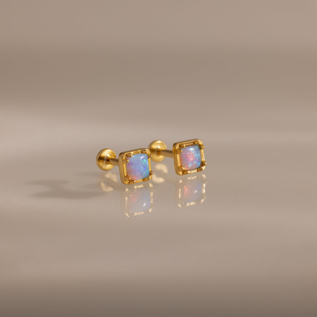 Blue Opal Prism Flatback Studs