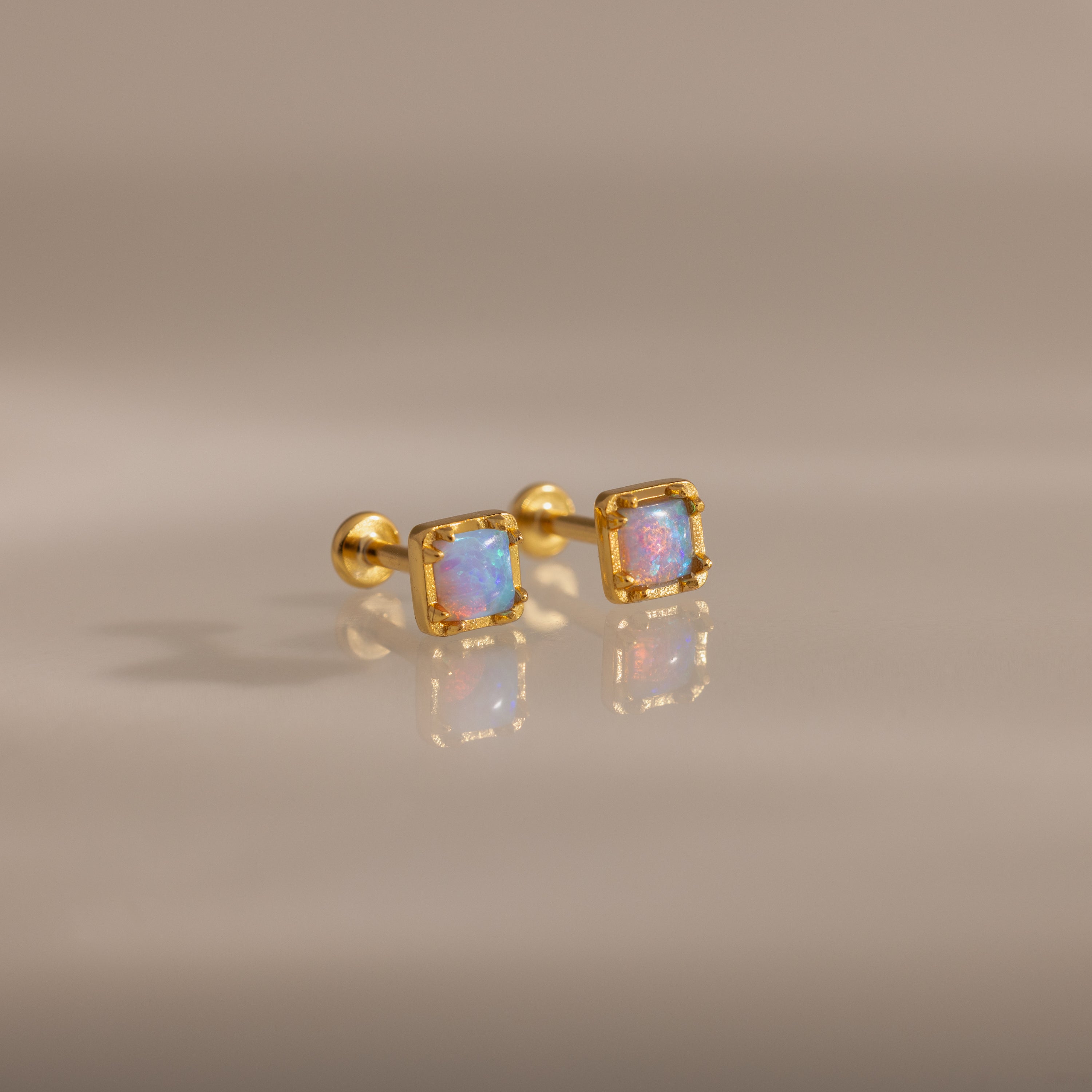 Blue Opal Prism Flatback Studs