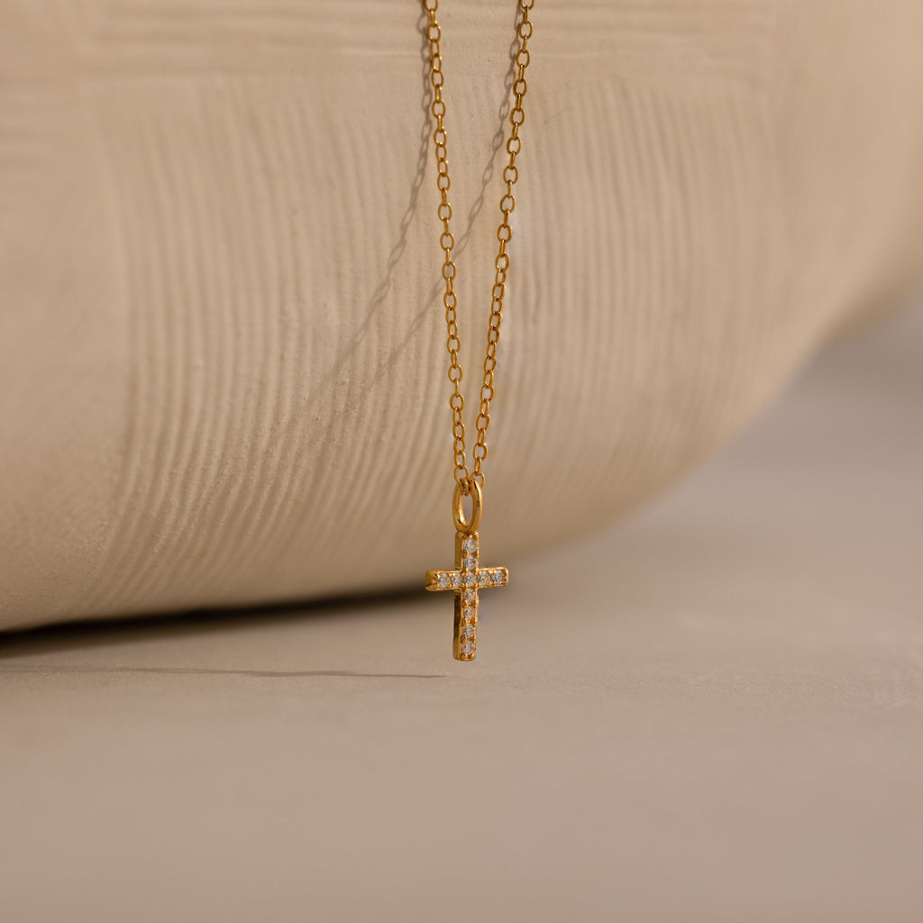 Dainty Diamond Cross Necklace