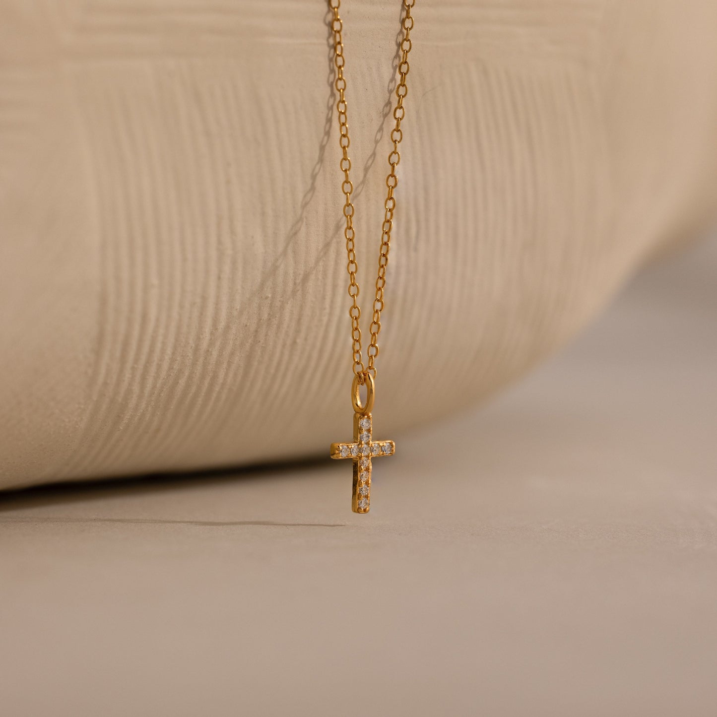 Dainty Diamond Cross Necklace