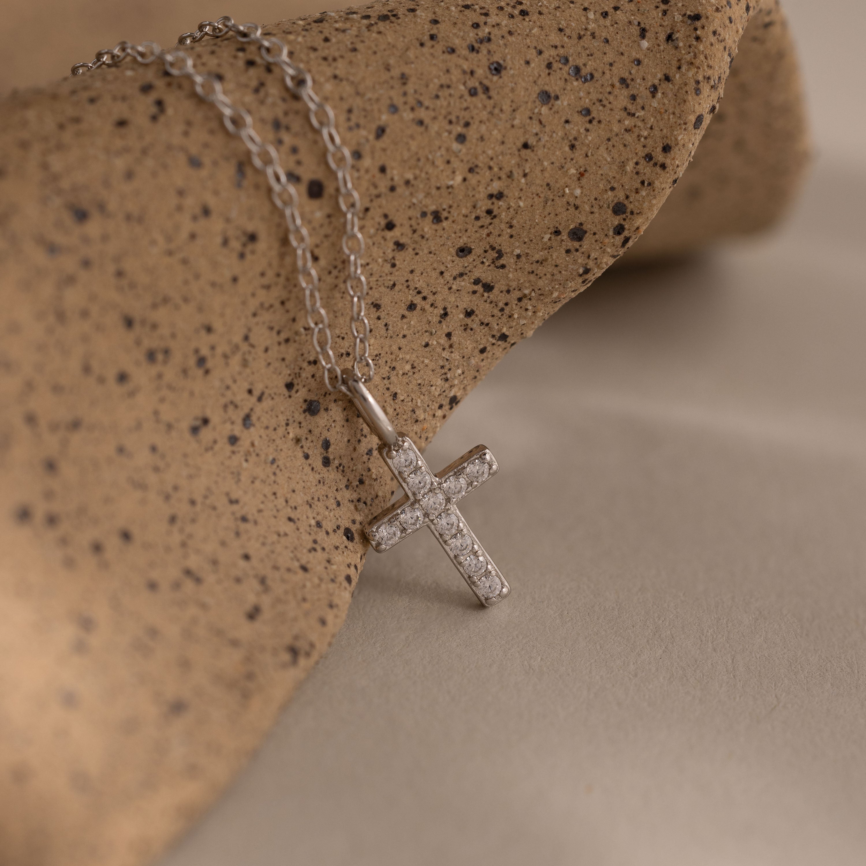 Dainty Diamond Cross Necklace