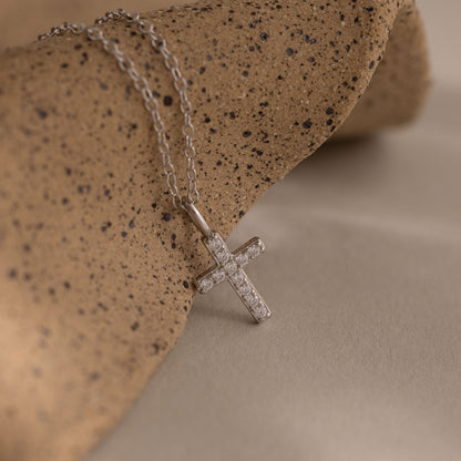 Dainty Diamond Cross Necklace