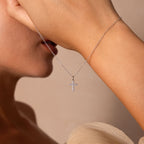 Dainty Diamond Cross Necklace