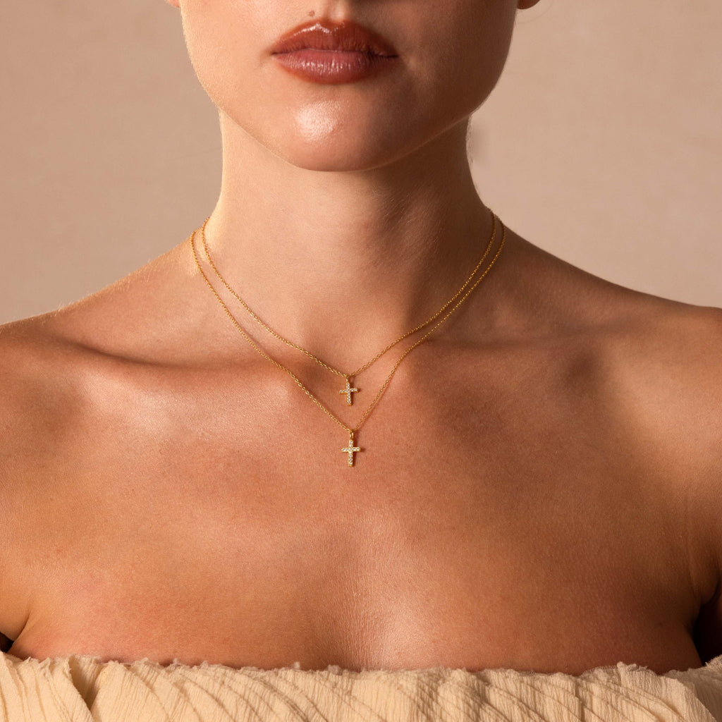 Dainty Diamond Cross Necklace